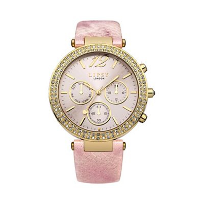 Ladies pink metallic strap watch lp452